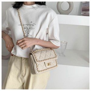 Fashion line chain lock buckle flip wallet luxury